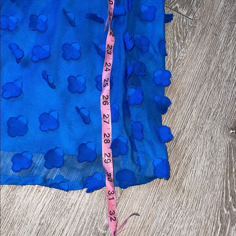 Anthropologie Maeve Blue Floral flower appique Midi Skirt size 10 - Picture 5 of 7